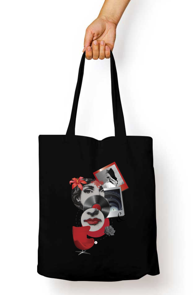 Ruby Red | Canvas Tote Bag Black