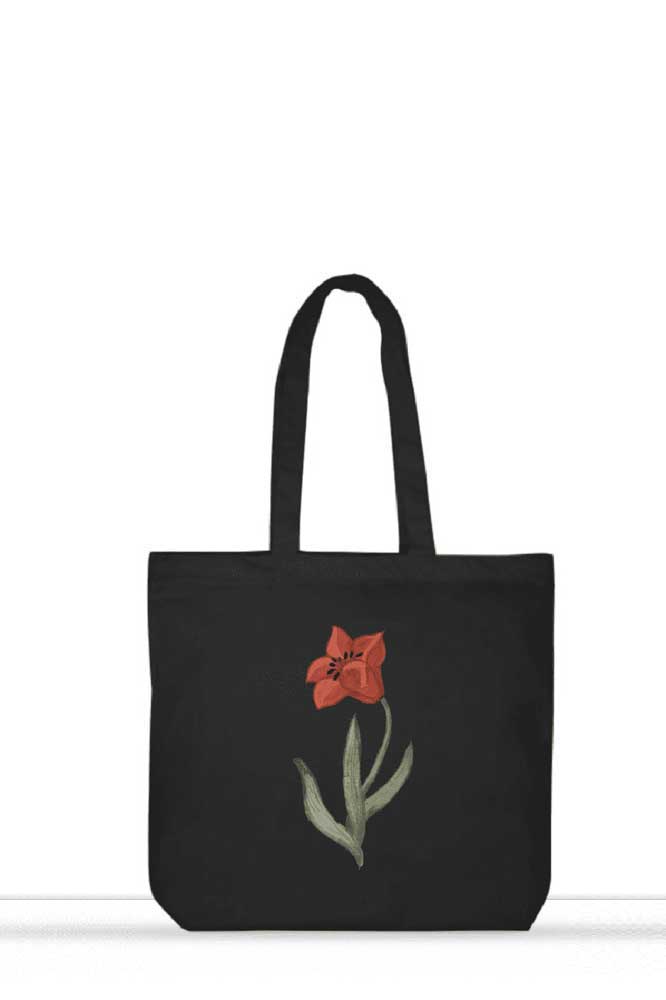 Floral-Motif-01-XL-Tote-Bags-Black