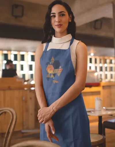 Canvas Apron Doe A Deer Navy Blue