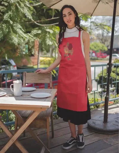 Canvas Apron Doe A Deer Red