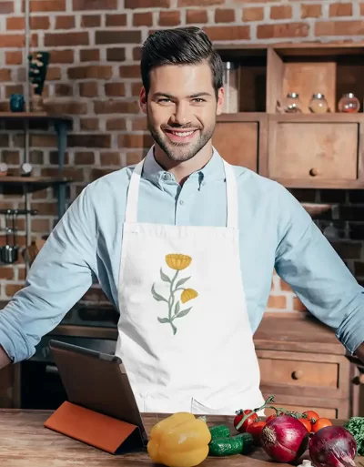 Canvas Apron Genda White