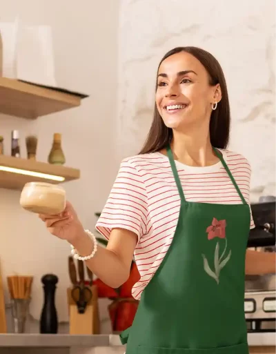 Canvas Apron Manjari Bottle Green