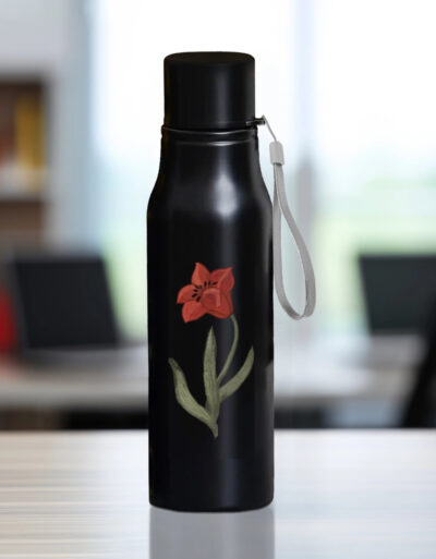 Steel Water Bottle Manjari Black