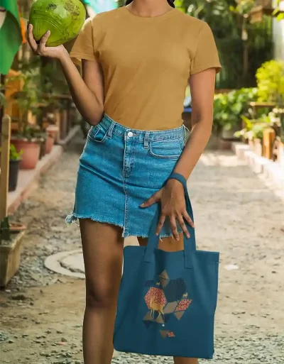 Totebag Doe A Deer Bottle Green CVR