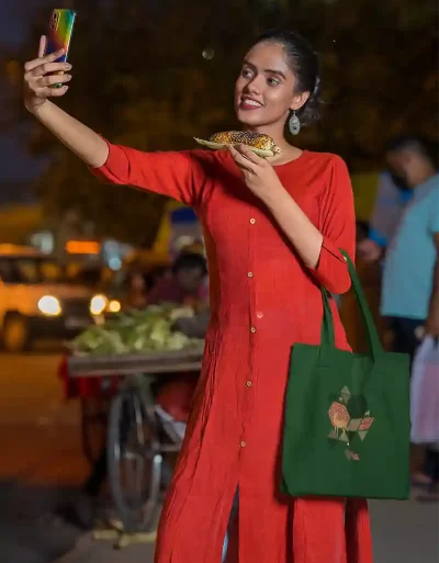 Totebag Doe A Deer Navy Blue CVR