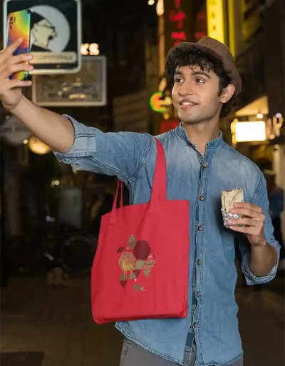 Totebag Doe A Deer Red CVR