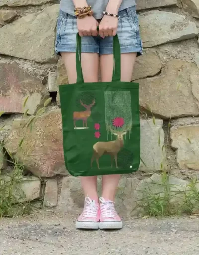Totebag For A Buck Or Two Bottle Green CVR